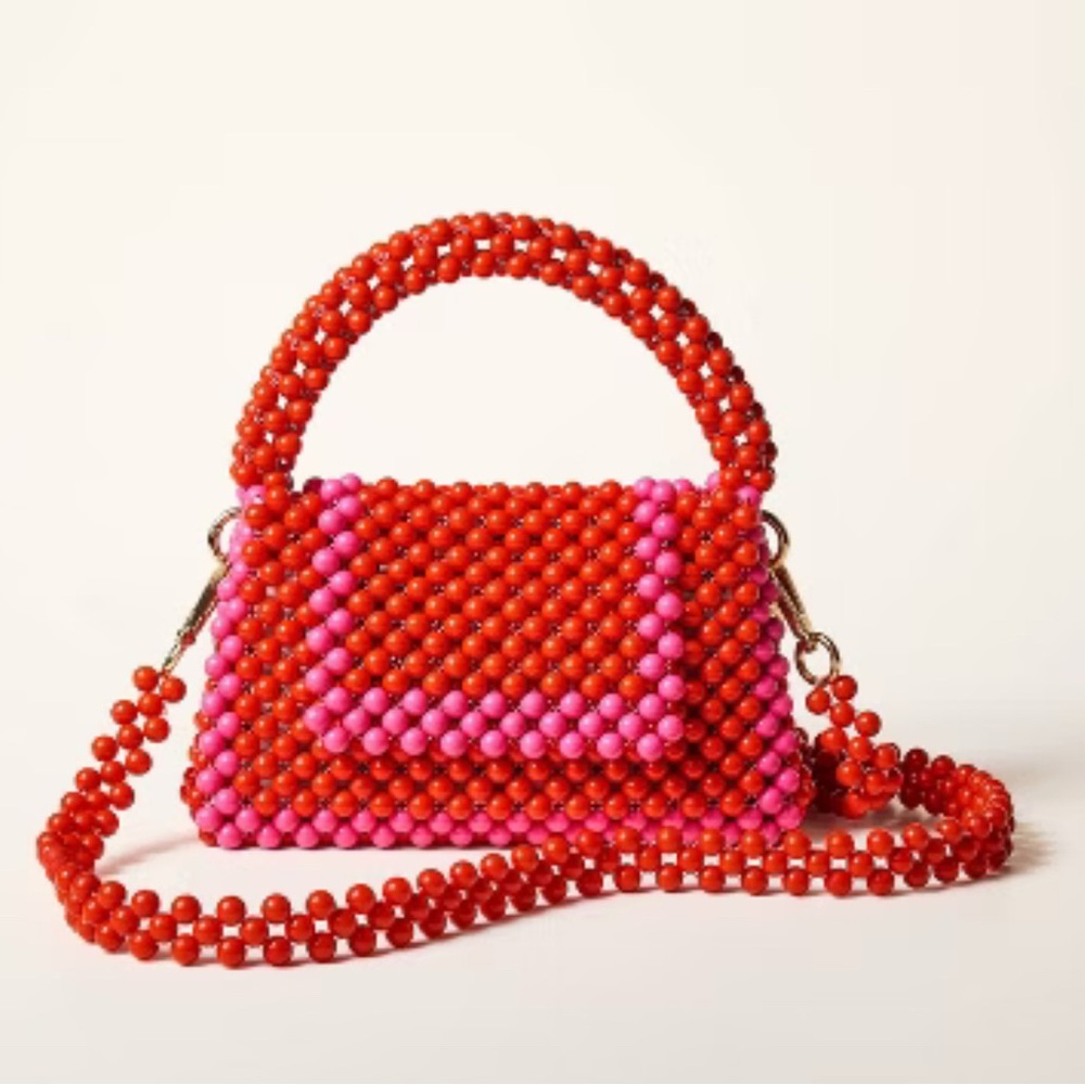 Kate Spade Vibrant Red and Pink Beaded Mini Bag